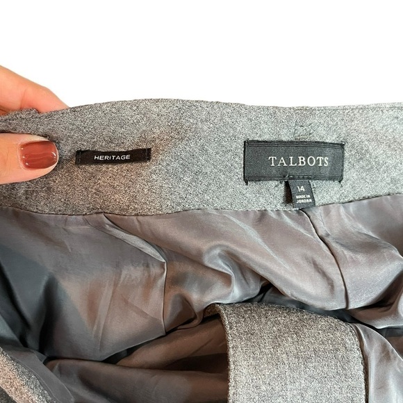 Talbots Heritage Gray Wool Side Pocket Zip fly Straight Leg Dress Pants Size 14 - Picture 7 of 14